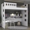 Ver imagem 1 de Cama Solteiro Alta com Escrivaninha e Grade de Proteção