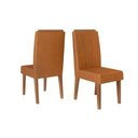 Ver imagem 7 de Conjunto: Mesa Sala Jantar Celeste Tampo Madeirado C/ Vidro Redondo 103x103cm e 4 Cadeiras Lia