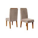 Ver imagem 6 de Conjunto: Mesa Sala Jantar Celeste Tampo Madeirado C/ Vidro Redondo 103x103cm e 4 Cadeiras Lia