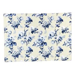 Conjunto de 6 Jogo Americano Algodao Flores Azul 45x33cm - 3