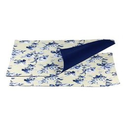 Conjunto de 6 Jogo Americano Algodao Flores Azul 45x33cm - 4