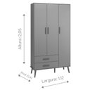 Ver imagem 6 de Guarda-Roupa Retrô 3 Portas Isis MoveisAqui