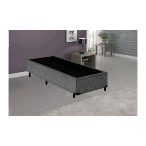 Base Box Solteiro Sonho Perfeito Suede Cinza