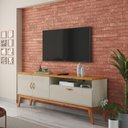 Ver imagem 1 de Rack Sala Quarto 160cm para Tv 60 Sirius 1.6 Patrimar Off White/cinamomo