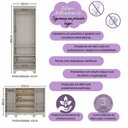 Ver imagem 3 de Quarto de Bebê Completo com Berço Americano 3 em 1 p/Colchão 130x70cm Dengo Multimóveis MP4596