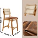 Ver imagem 4 de Conjunto Bistrô Ballare 4 Lugares Tampo MDF Banquetas Estofadas Imbuia 60cm Moderna