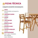 Ver imagem 3 de Conjunto Bistrô Ballare 4 Lugares Tampo MDF Banquetas Estofadas Imbuia 60cm Moderna