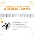 Ver imagem 3 de Cercado Pet Cães Cachorros Coelhos com 10 Módulos + Portão 83cm Utilyse Branco