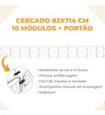 Ver imagem 4 de Cercado Pet Cães Cachorros Coelhos com 10 Módulos + Portão 83cm Utilyse Branco