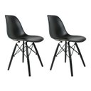 Ver imagem 1 de Kit 2 Cadeiras Eames Pretas em Polipropileno para Sala de Jantar e Cozinha