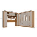 Ver imagem 4 de Guarda-roupa Casal Modulado Andorra 11 Portas 4 Gavetas com Espelho Cinamomo/off White - Pnr Móveis