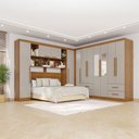 Ver imagem 1 de Guarda-roupa Casal Modulado Andorra 11 Portas 4 Gavetas com Espelho Cinamomo/off White - Pnr Móveis