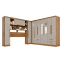 Ver imagem 2 de Guarda-roupa Casal Modulado Andorra 11 Portas 4 Gavetas com Espelho Cinamomo/off White - Pnr Móveis