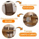 Ver imagem 6 de Mesa para Sala de Jantar Alvorada 180cm Mdf Tampo Laminado Canto Copo e 6 Cadeiras Liz