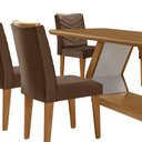 Ver mais imagens de Mesa para Sala de Jantar Alvorada 180cm Mdf Tampo Laminado Canto Copo e 6 Cadeiras Liz
