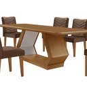 Ver imagem 7 de Mesa para Sala de Jantar Alvorada 180cm Mdf Tampo Laminado Canto Copo e 6 Cadeiras Liz