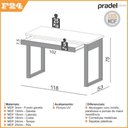 Ver imagem 4 de Mesa Escritório com Estante e Nichos Dalla Costa 100% Mdf Cor:off White com Freijó