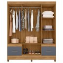 Ver imagem 3 de Guarda Roupa Casal Ambiente Ms912 6 Portas Freijó Cinza - Moval