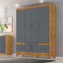 Ver imagem 1 de Guarda Roupa Casal Ambiente Ms912 6 Portas Freijó Cinza - Moval