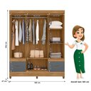 Ver imagem 2 de Guarda Roupa Casal Ambiente Ms912 6 Portas Freijó Cinza - Moval