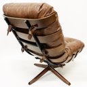 Ver mais imagens de Kit Poltrona + Puff Costela Cor Whisky Base Giratória Madeira Castanho