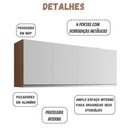 Ver imagem 3 de Armário Aéreo Andréia 150 Cm 4 Portas Amendoa Branco Ajl