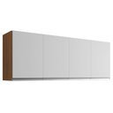 Ver imagem 1 de Armário Aéreo Andréia 150 Cm 4 Portas Amendoa Branco Ajl