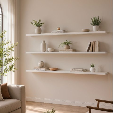 Kit de 3 Prateleiras 180cm MDF Branco - On Móveis