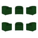 Ver imagem 1 de Kit 06 Poltronas Tilla Consultório Recepção Sala Suede Balaqui Decor Cor:verde