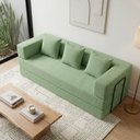 Ver imagem 4 de Sofá Loft na Caixa a Vácuo Moderno 3 Lugares 190cm Compacto Bouclê Verde - Montanari's Decor