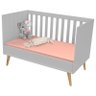 Berço Americano Ludmila com Cômoda Infantil Duda Cinza Bétula e Colchão Ortobom - Carolina - 4