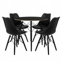 Ver imagem 2 de Conjunt Mesa Redonda Eames Black 90cm + 4 Cadeiras Saarinen Dsw Sala Cozinha Jantar La Mobilia