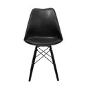Ver imagem 3 de Conjunt Mesa Redonda Eames Black 90cm + 4 Cadeiras Saarinen Dsw Sala Cozinha Jantar La Mobilia