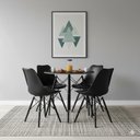 Ver imagem 1 de Conjunt Mesa Redonda Eames Black 90cm + 4 Cadeiras Saarinen Dsw Sala Cozinha Jantar La Mobilia