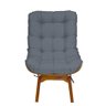 Poltrona Decorativa Costela Base Madeira Linho Chumbo - 2