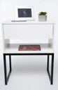Ver imagem 1 de Mesa De Cabeceira Industrial OFF WHITE ECO 50cm BASE PRETA - Enviamos MONTADO