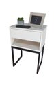 Ver imagem 2 de Mesa De Cabeceira Industrial OFF WHITE ECO 50cm BASE PRETA - Enviamos MONTADO