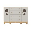 Ver imagem 7 de Cômoda Infantil 125cm 2 Portas com Vidro e 4 Gavetas Suspiro Multimóveis Mp4460 Madeirado-off