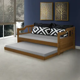 Sofá Cama com Cama Auxiliar em Madeira Zurique  - 1