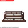 Sofá Cama com Cama Auxiliar em Madeira Maciça Zurique Castanho - 5