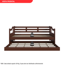 Ver imagem 5 de Sofá Cama com Cama Auxiliar em Madeira Maciça Zurique Castanho