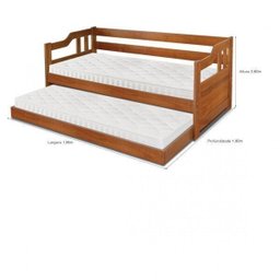 Sofá Cama com Cama Auxiliar em Madeira Zurique  - 4
