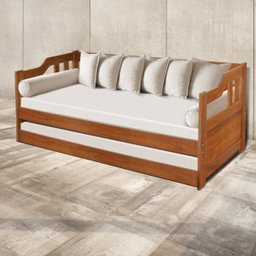 Sofá Cama com Cama Auxiliar em Madeira Zurique  - 2