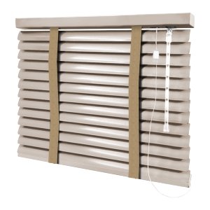 Persiana Horizontal - 1,70m Larg X 1,40m Alt - Alumínio 50mm com Fita Decorativa - Cor: Bege Escuro