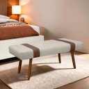 Ver imagem 1 de Puff Recamier Retangular para Sala Quarto Belt 90cm Bouclê - Sofa Store:bouclê Bege
