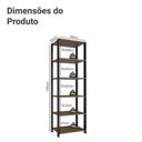 Ver imagem 3 de Armário Estante Multiuso Organizador Despensa 5 Prateleiras 59cm Rustic/preto Madesa
