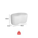 Ver imagem 3 de Puff Orgânico Feijão Curvo com Puff Redondo Akl para Sala Bouclê Branco Multiuso - Arkell
