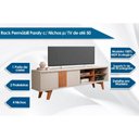 Ver imagem 2 de Rack para TV Paraty até 50 Polegadas c/ 1 Porta de Correr e 4 Nichos Nature/Off White - Permóbili