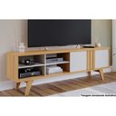 Ver imagem 1 de Rack para TV Paraty até 50 Polegadas c/ 1 Porta de Correr e 4 Nichos Nature/Off White - Permóbili