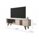 Ver imagem 4 de Rack para TV Paraty até 50 Polegadas c/ 1 Porta de Correr e 4 Nichos Nature/Off White - Permóbili